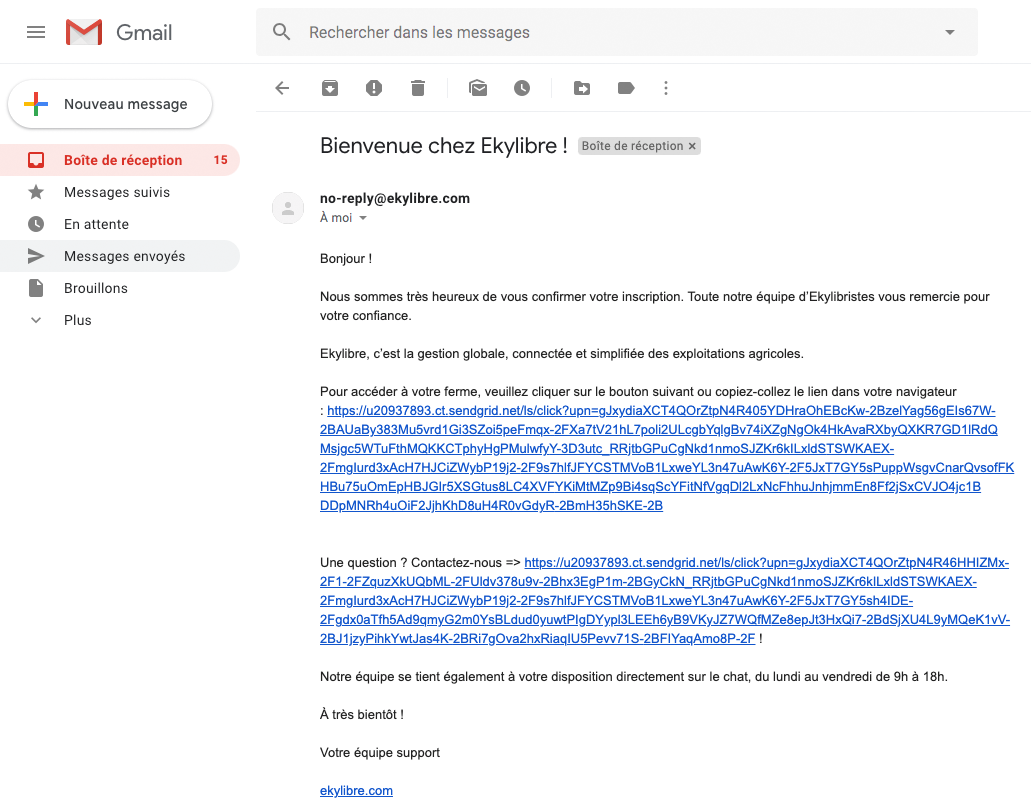 Email de confirmation