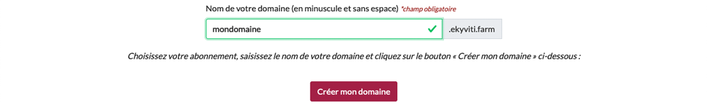 Création du domaine