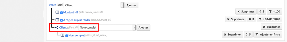 Récupération nom client