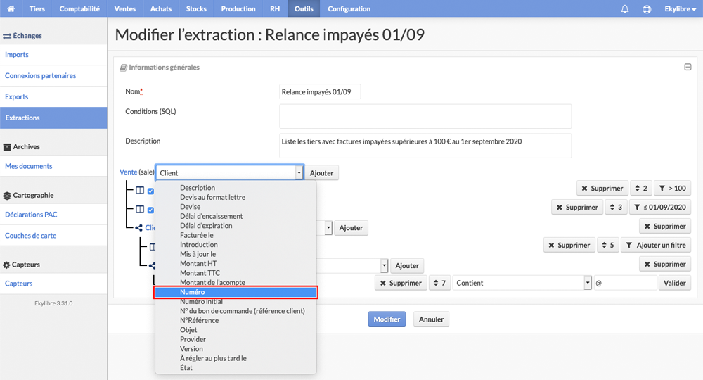 Récupération nom client
