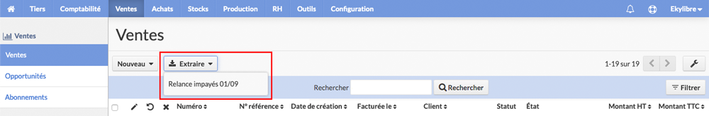 Bouton extraire