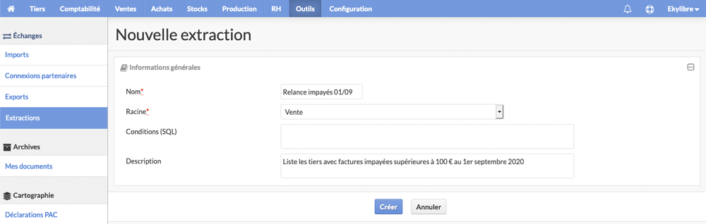 Validation du processus d'extractions