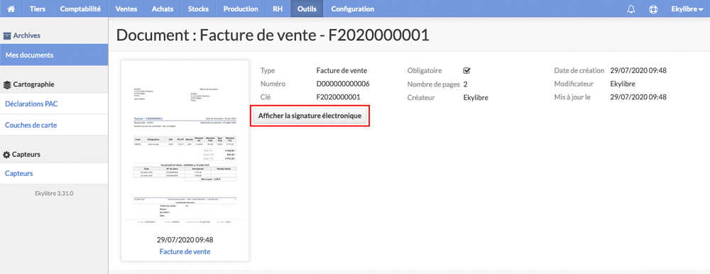 Aperçu document