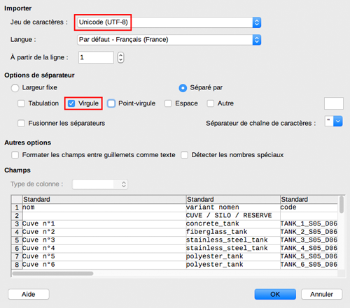 Tableau imports
