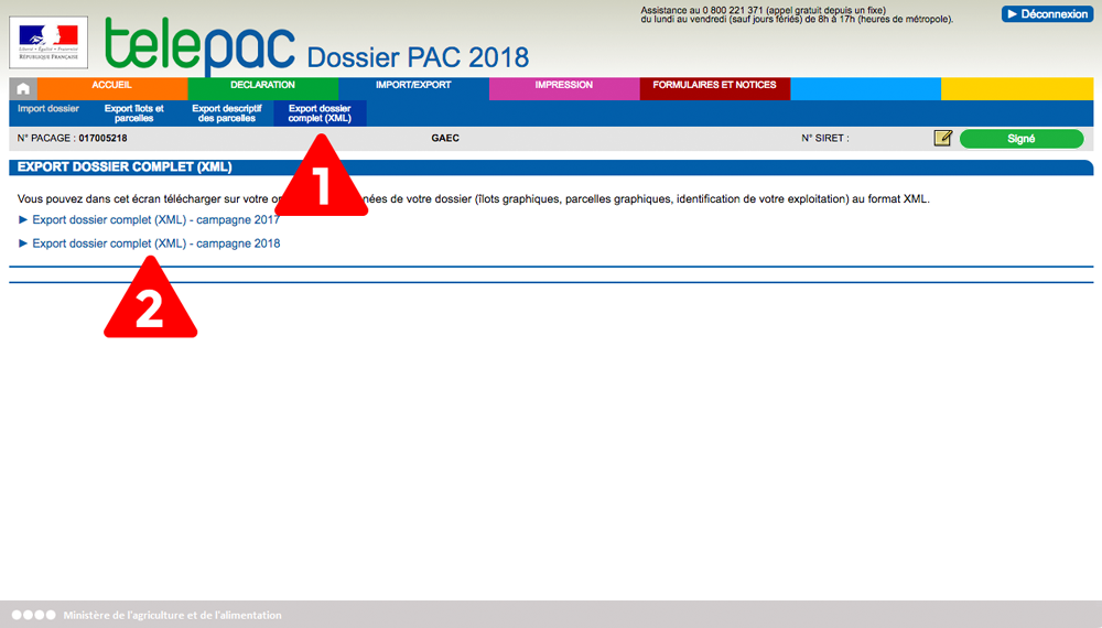 Export déclaration TelePAC