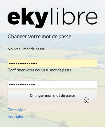 Changement du mot de passe