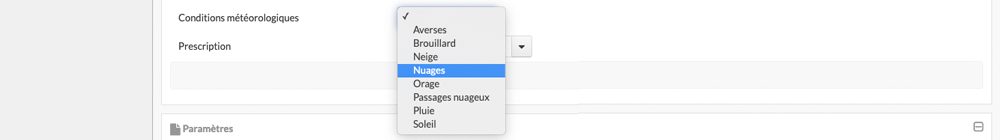 Nouvelle liste dans intervention