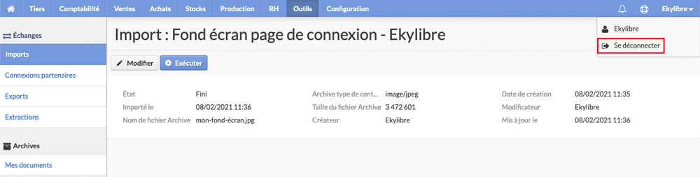 Déconnexion