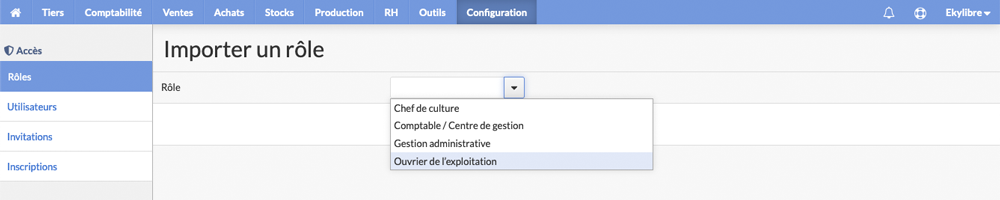 Importer un rôle