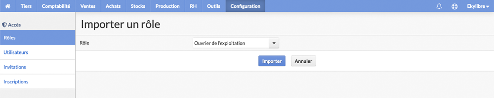 Importer un rôle