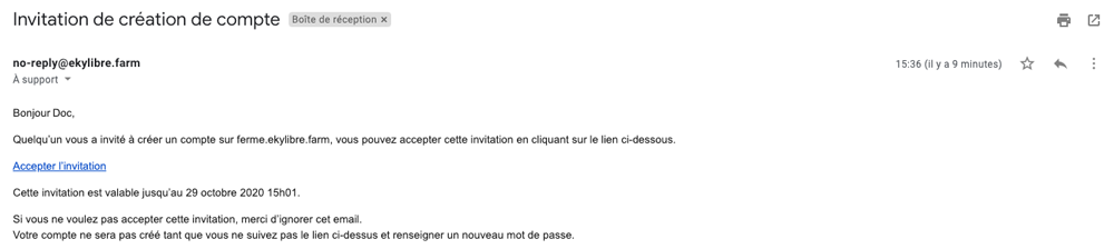 Email invitation