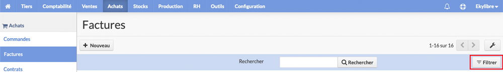 En-tête de recherche