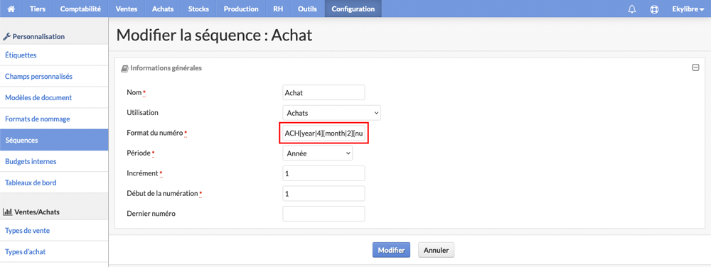 Séquence achat