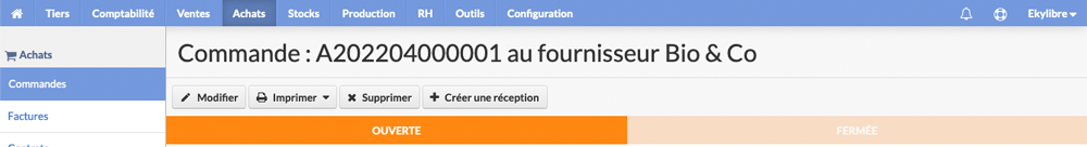 Nouvelle commande