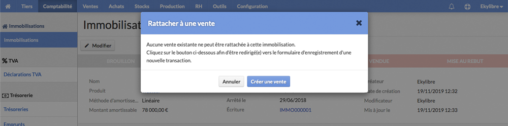 Liste immobilisations