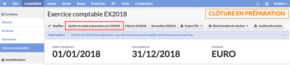 Statut de l'exercice