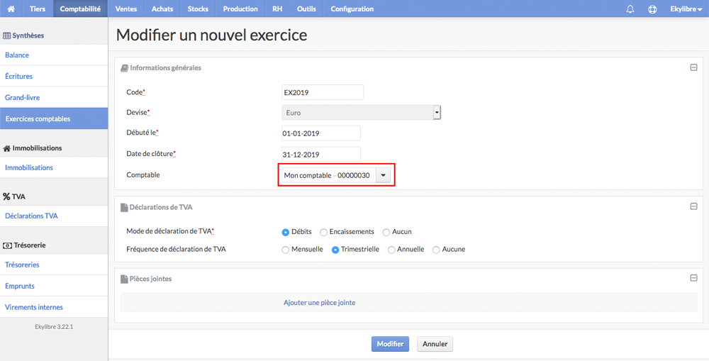 Affectation d'un comptable