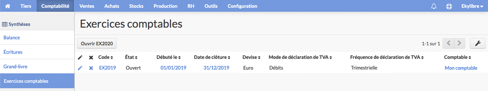 Création nouvel échange
