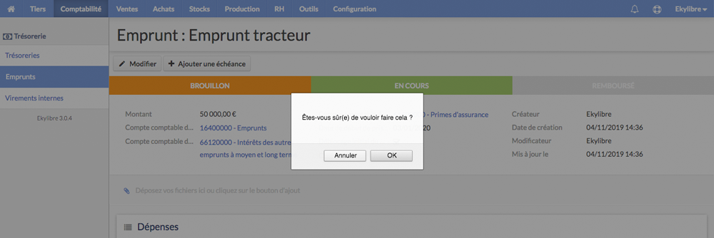Validation du statut