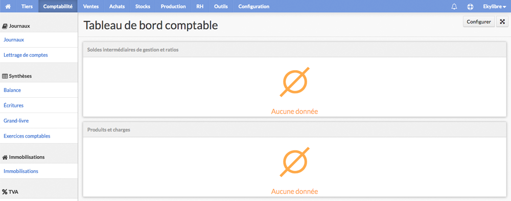 Tableau de bord comptable