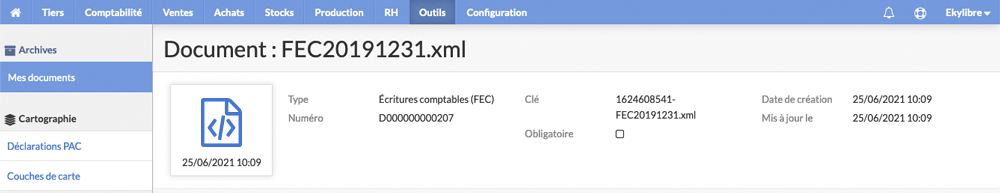 Fichier FEC - XML