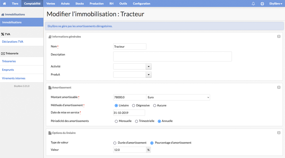 Immobilisation tracteur