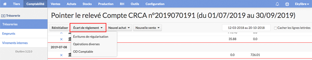 Écart de règlement