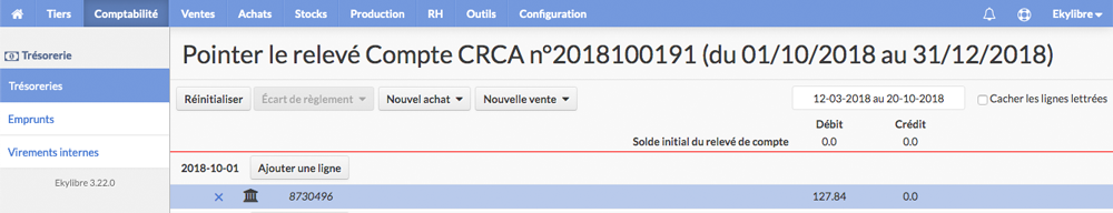 Ajout du nouvel achat