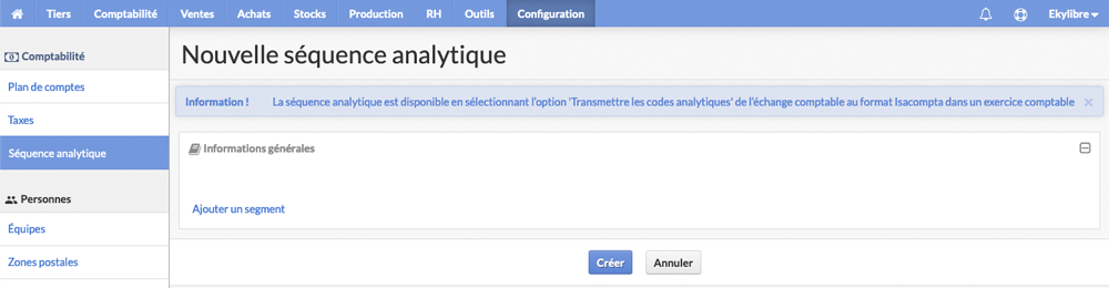 Création séquence analytique
