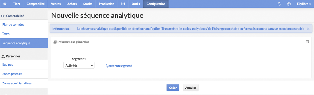 Création séquence analytique