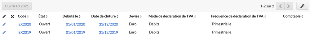 Verrouillage création exercice