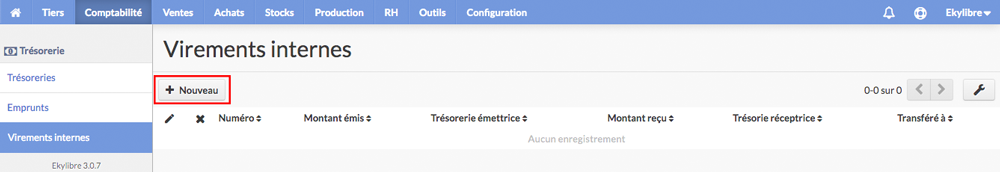 Liste des virements