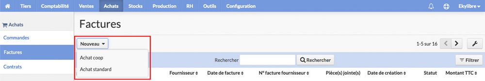 Création facture