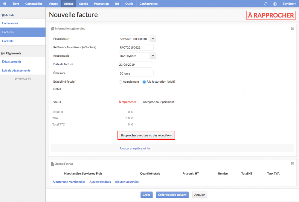 Nouvelle facture