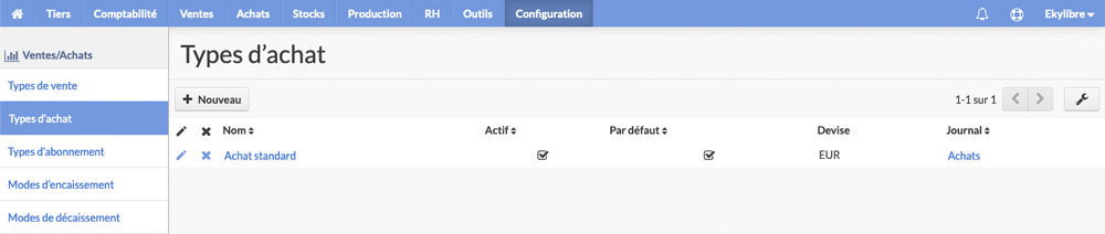 Types d'achat