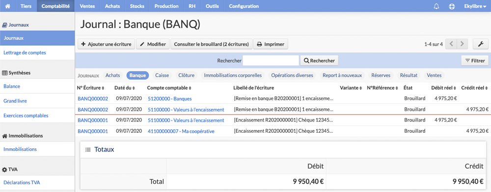 Journal de banque