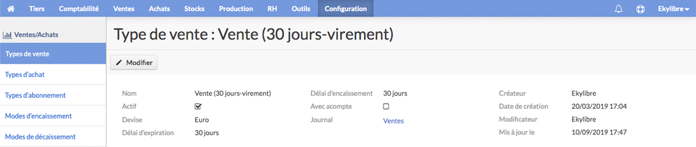 Nouveau type de vente