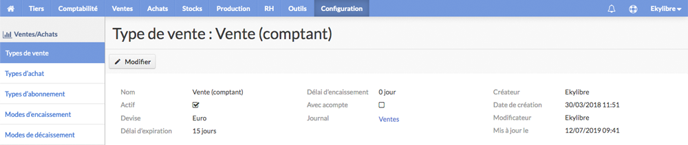 Nouveau type de vente