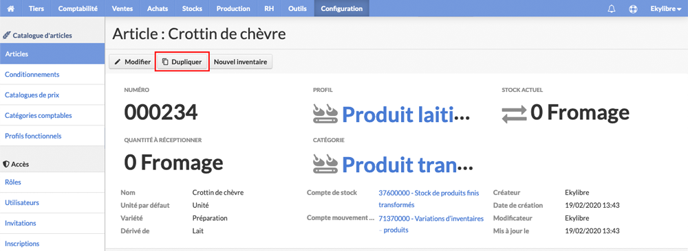 Vue détaillée de l'article