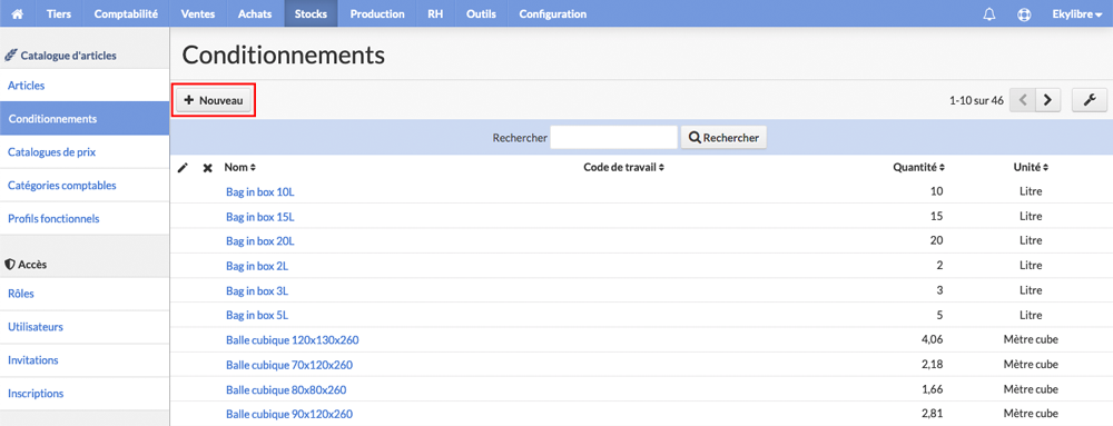 Nouveau conditionnement