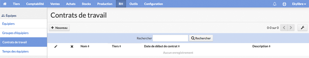 Liste des contrats