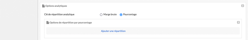Sélection répartition par pourcentage