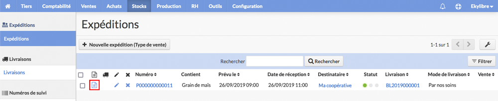Conversion expédition en devis