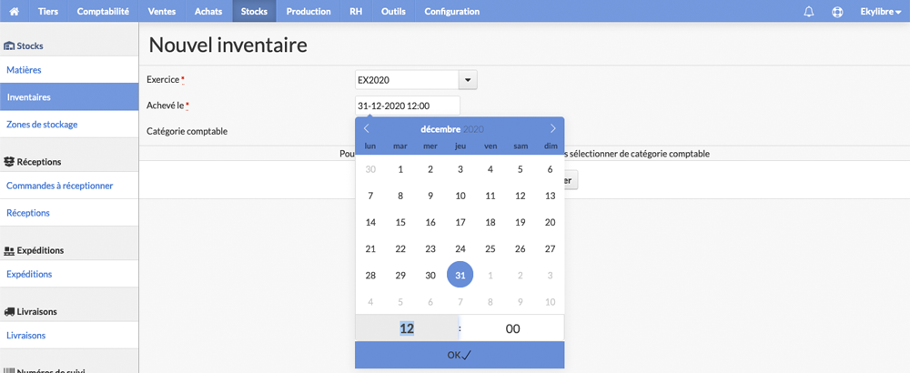 Sélection date