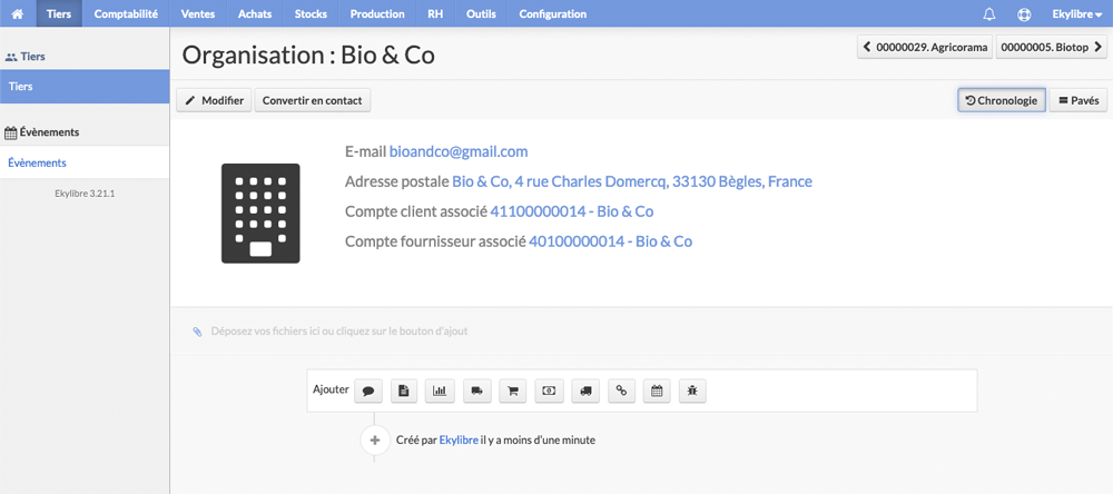 Fiche détaillée de l'organisation