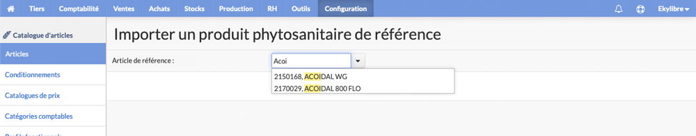 Sélection produit phytosanitaire