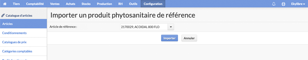 Sélection produit phytosanitaire