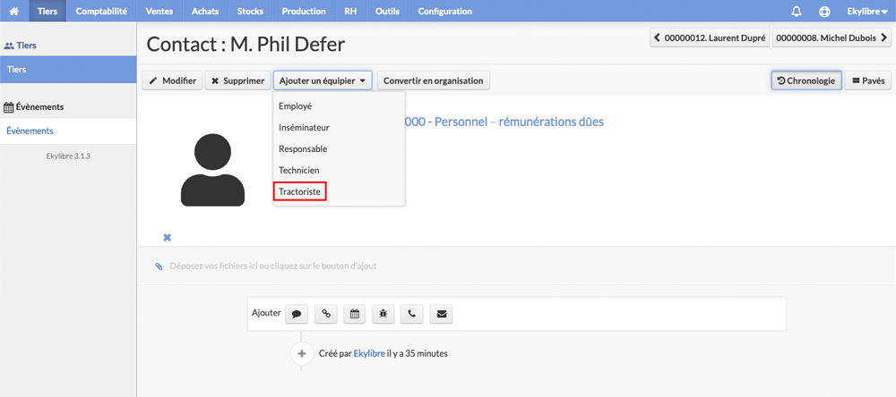 Modification de l'article'