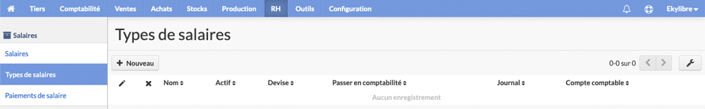 Liste des types de salaires