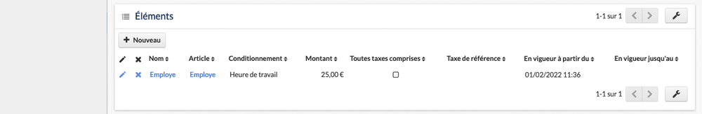 Éléments du catalogue